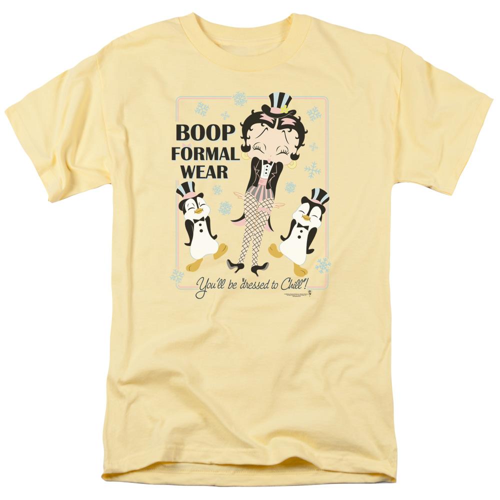 Betty Boop Dressed To Chill Mens T Shirt Yellow
