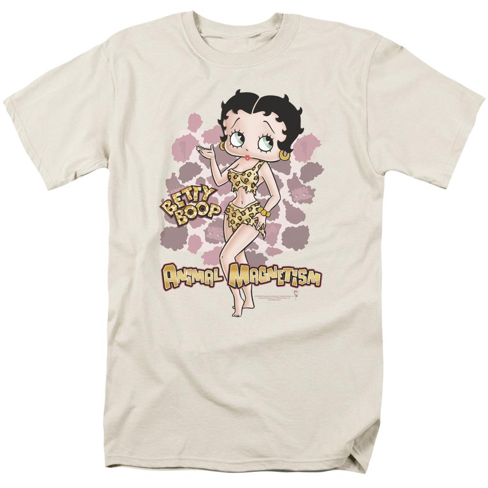 Betty Boop Animal Magneti Mens T Shirt Cream
