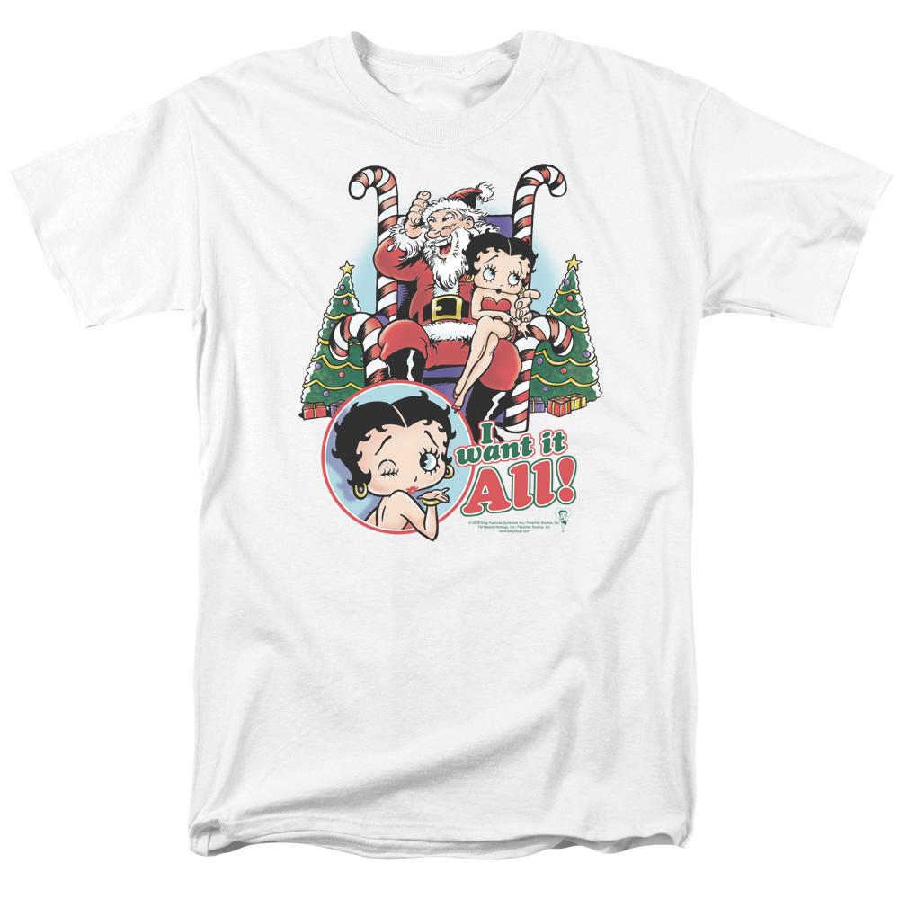 Betty Boop I Want It All Mens T Shirt White