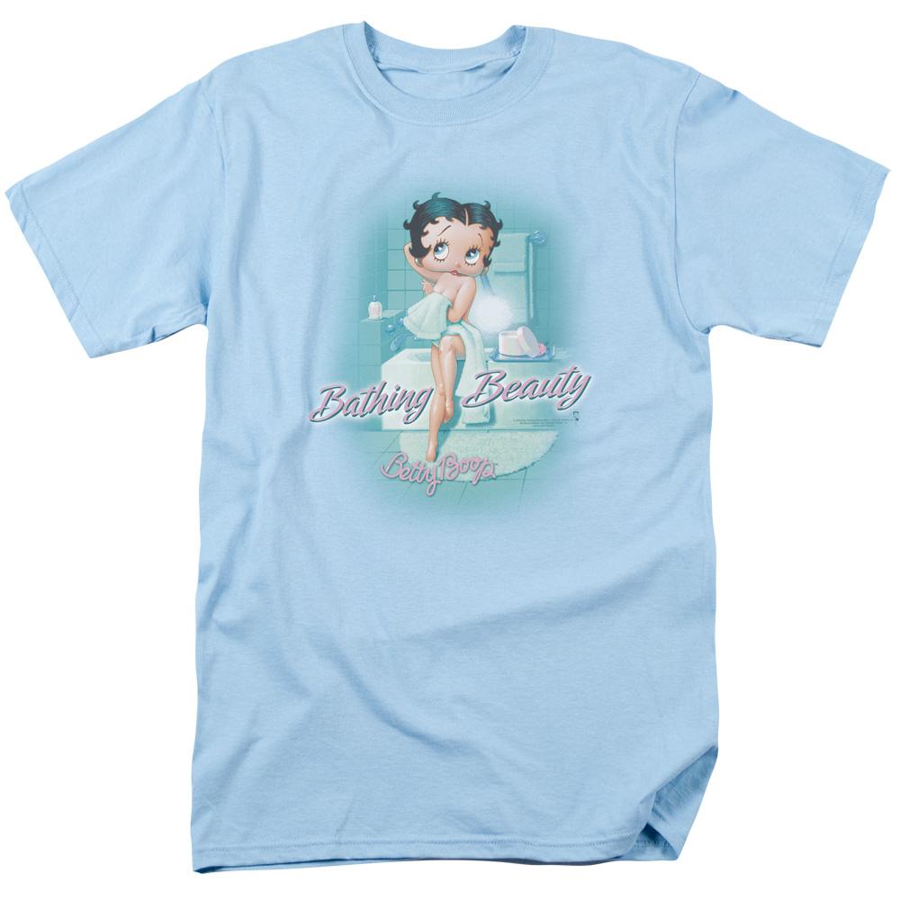 Betty Boop Bathing Beauty Mens T Shirt Light Blue