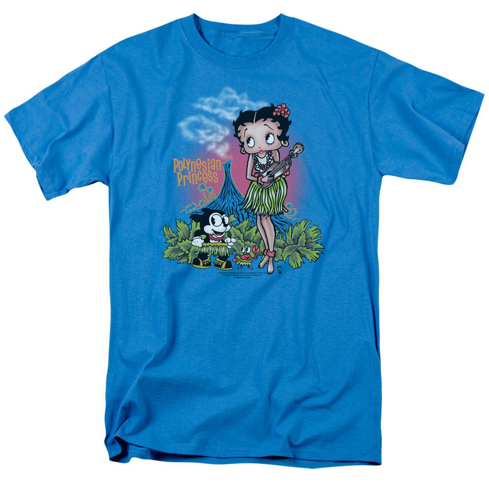 Betty Boop Polynesian Princess Mens T Shirt Turquoise