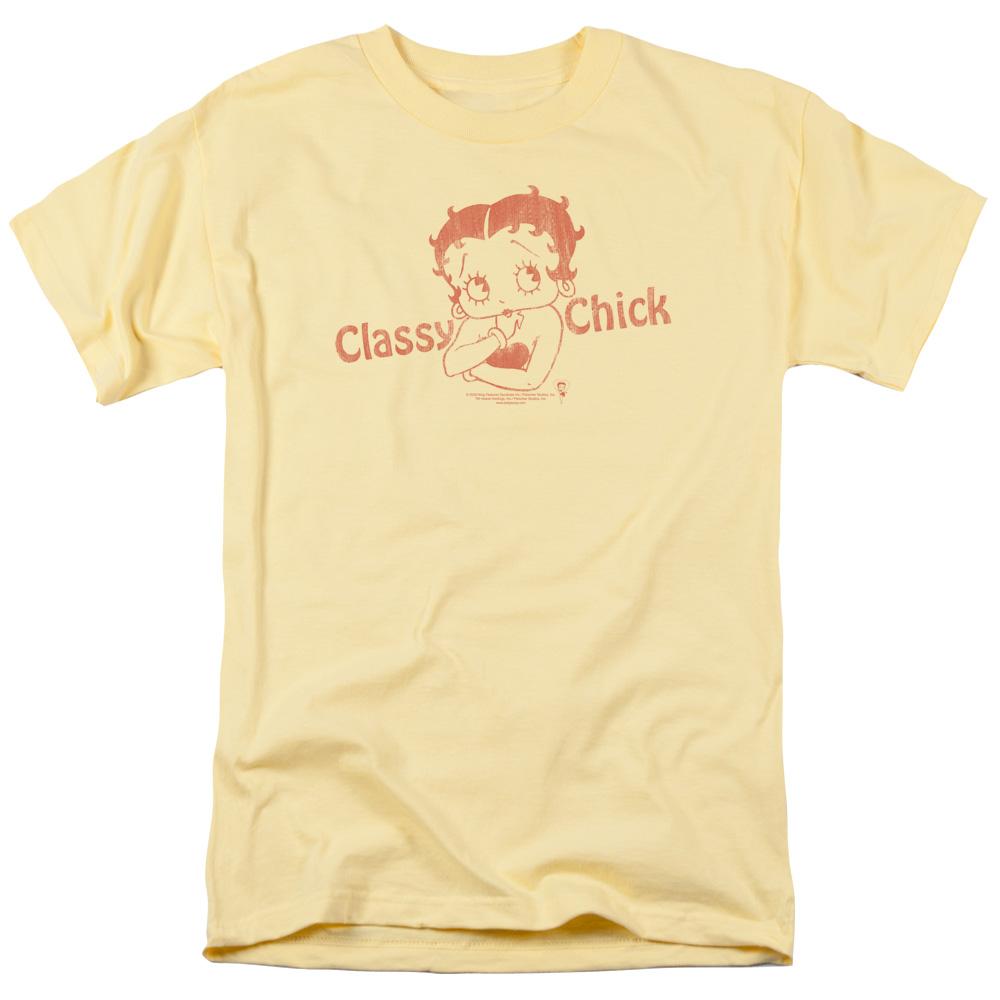 Betty Boop Classy Chick Mens T Shirt Yellow