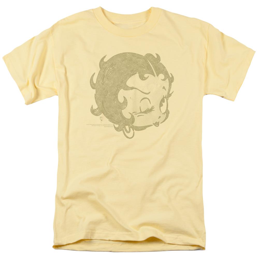 Betty Boop Hey There Mens T Shirt Yellow