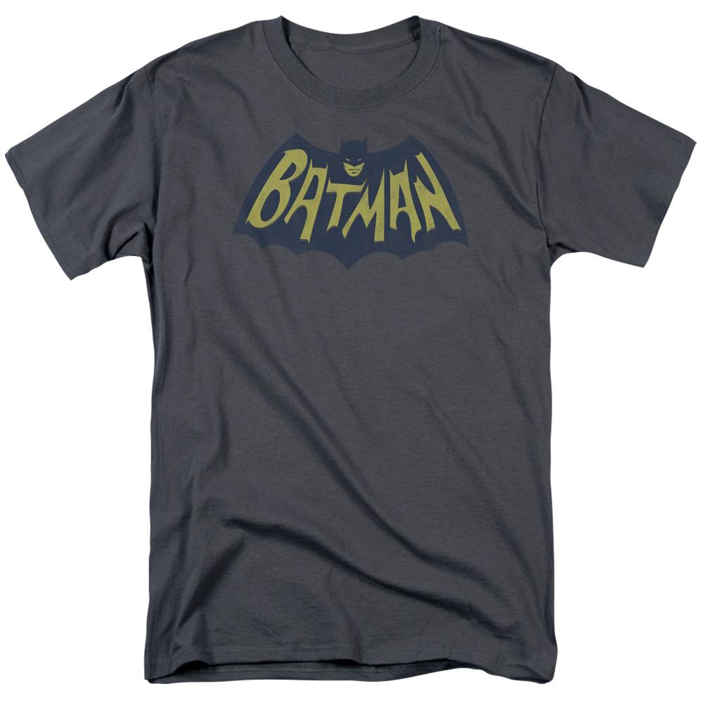 Batman Show Bat Logo Mens T Shirt Charcoal