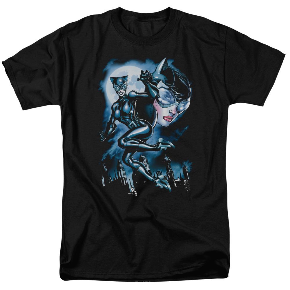 Batman Moonlight Cat Mens T Shirt Black