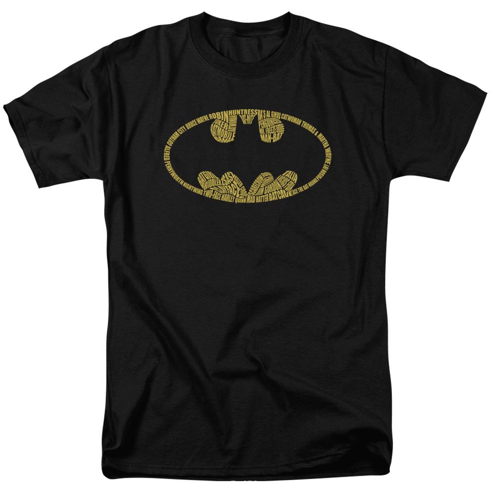 Batman Word Logo Mens T Shirt Black