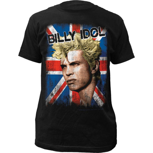 Billy Idol Union Jack Mens T Shirt Black