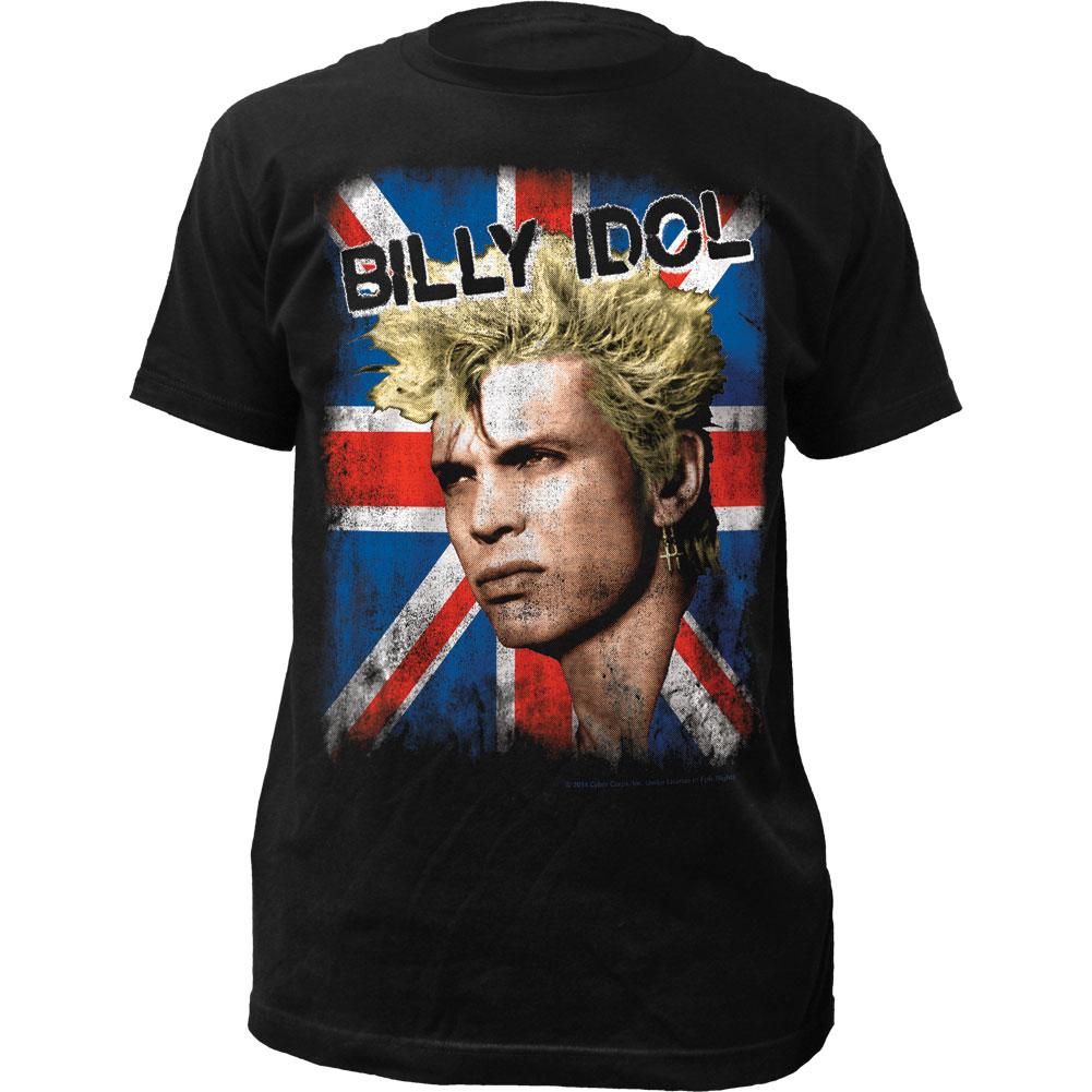 Billy Idol Union Jack Mens T Shirt Black