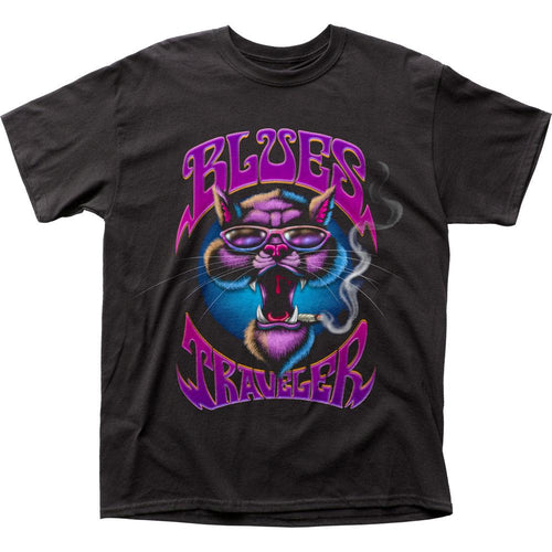 Blues Traveler Smokin Cat Mens T Shirt Black