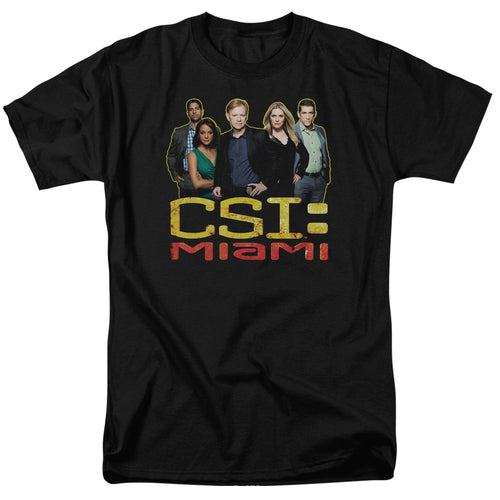 Csi Miami the Cast in Black Mens T Shirt Black