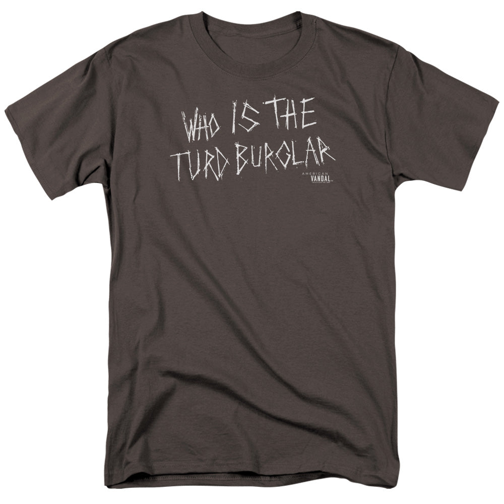 American Vandal Turd Burglar Mens T Shirt Charcoal