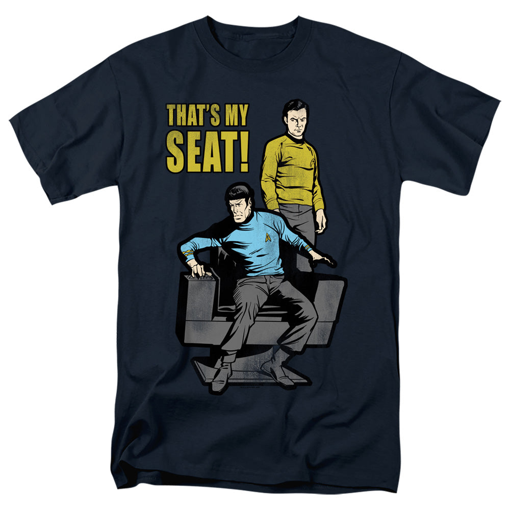 Star Trek My Seat Mens T Shirt Royal Blue