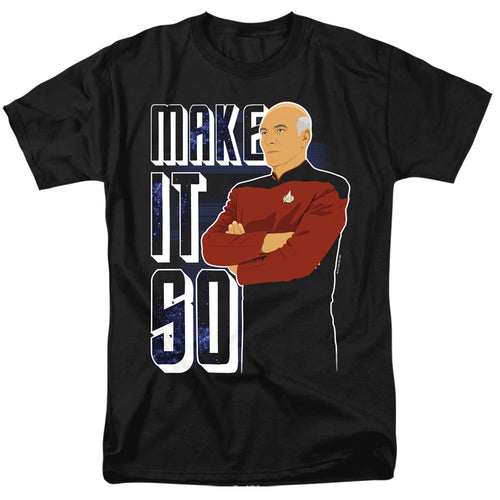 Star Trek the Next Generation Make It So Mens T Shirt Black