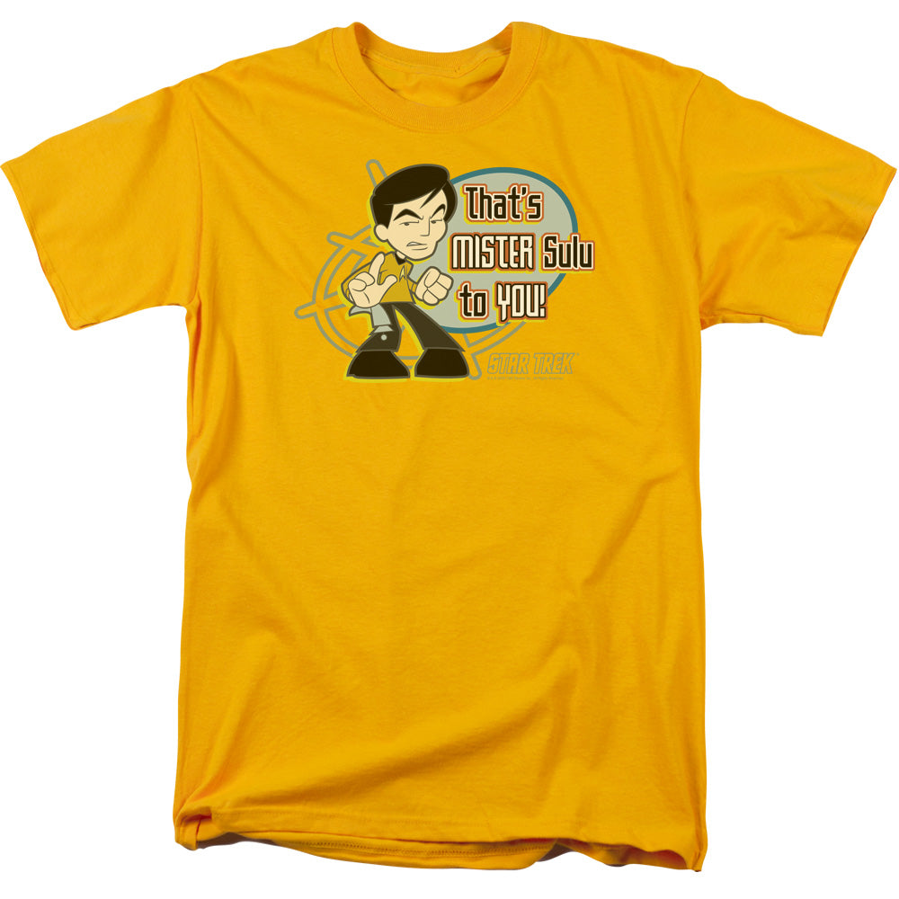 Quogs Mr Sulu to You Mens T Shirt Gold