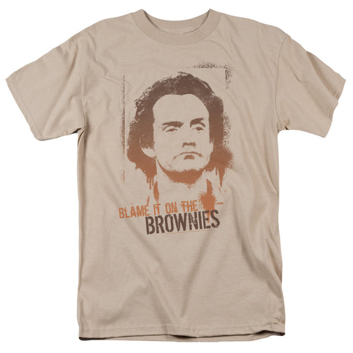 Taxi Blame It on the Brownies Mens T Shirt Sand