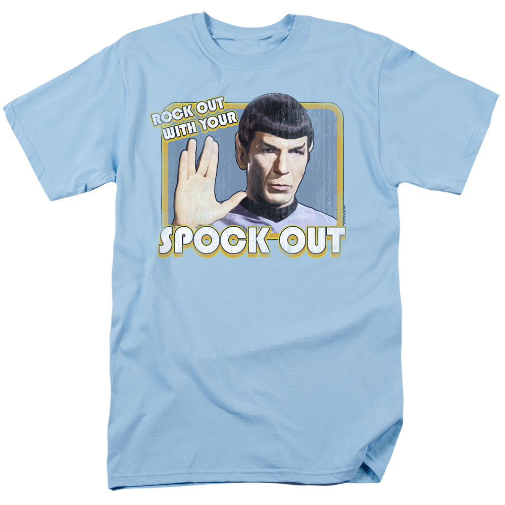 Star Trek Spock Out Mens T Shirt Light Blue