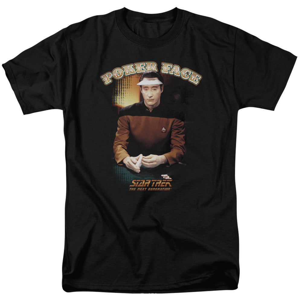 Star Trek Poker Face Mens T Shirt Black