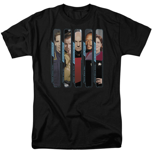 Star Trek the Captains Mens T Shirt Black