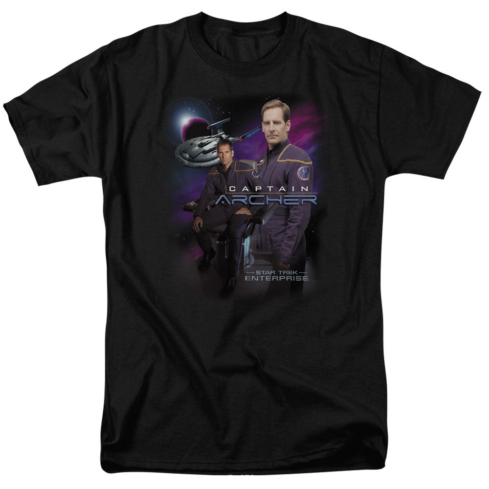 Star Trek Captain Archer Mens T Shirt Black