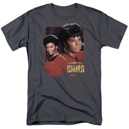 Star Trek Lieutenant Uhura Mens T Shirt Charcoal