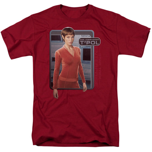 Star Trek T'pol Mens T Shirt Cardinal