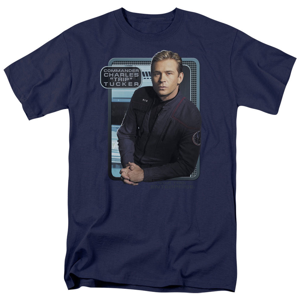 Star Trek Trip Tucker Mens T Shirt Navy