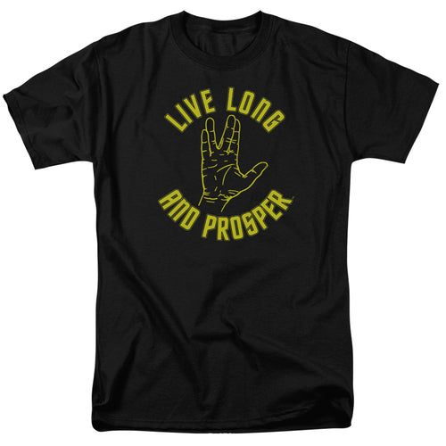 Star Trek Live Long Hand Mens T Shirt Black