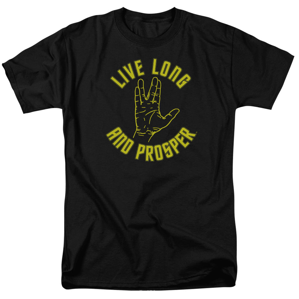 Star Trek Live Long Hand Mens T Shirt Black