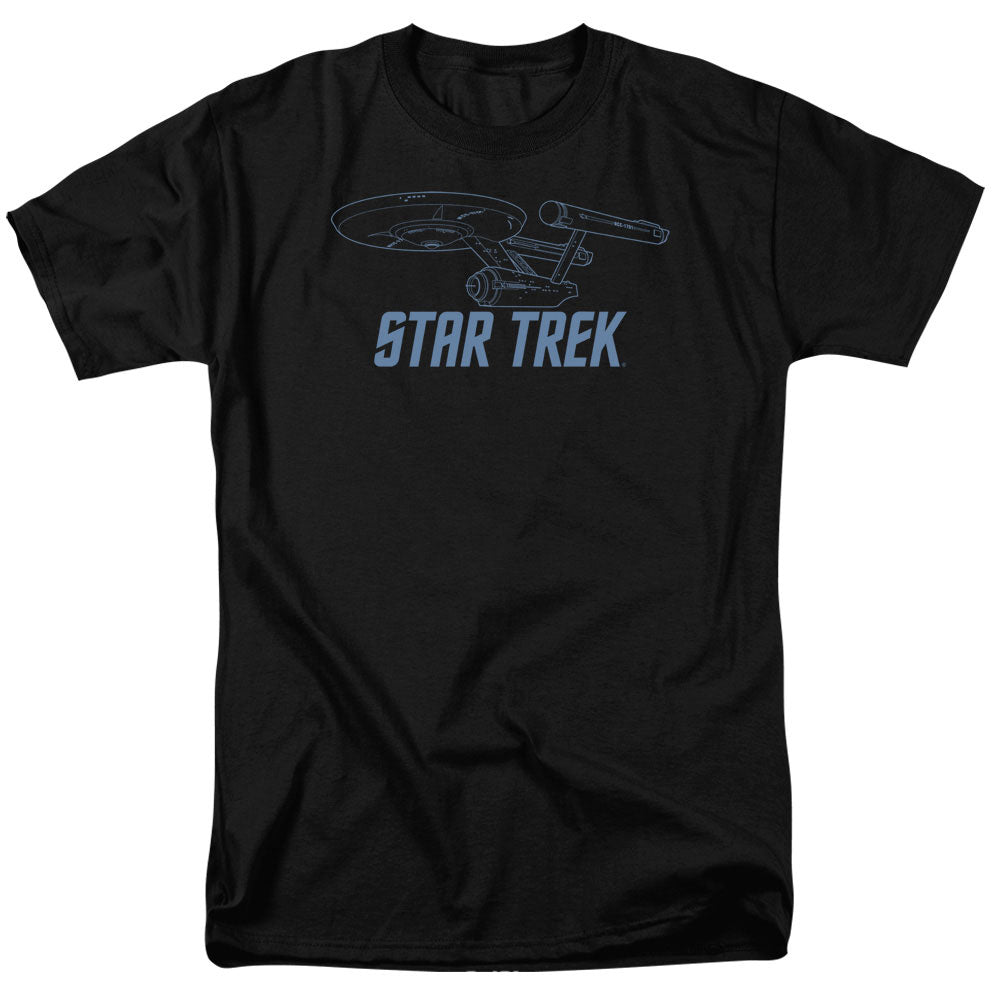 Star Trek Enterprise Outline Mens T Shirt Black