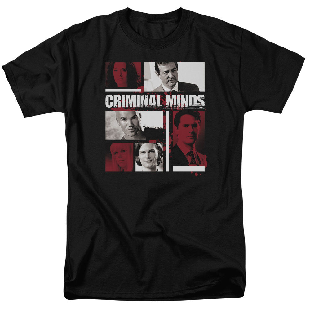 Criminal Minds Character Boxes Mens T Shirt Black