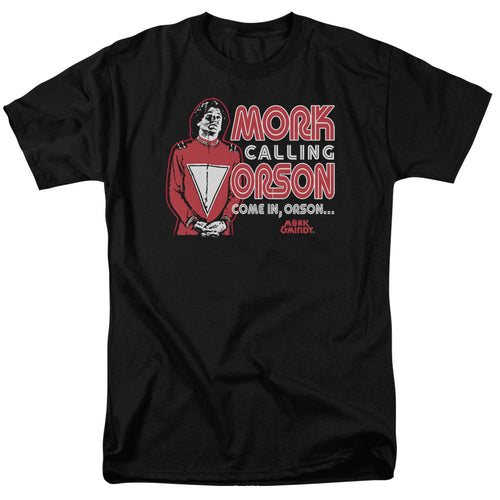 Mork & Mindy Mork Calling Orson Mens T Shirt Black