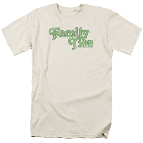 Family Ties Logo Mens T Shirt Cream