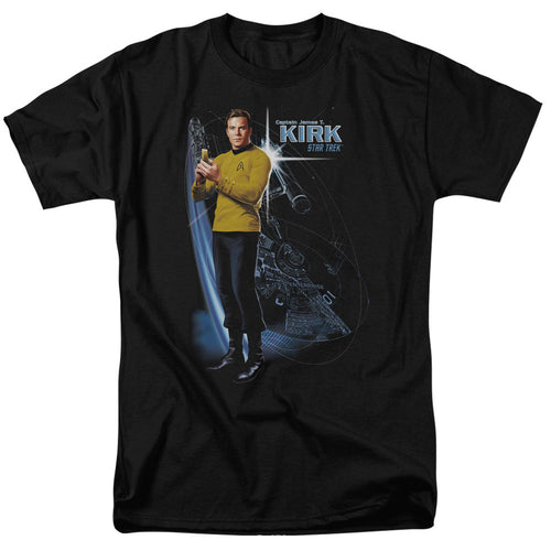 Star Trek Galactic Kirk Mens T Shirt Black