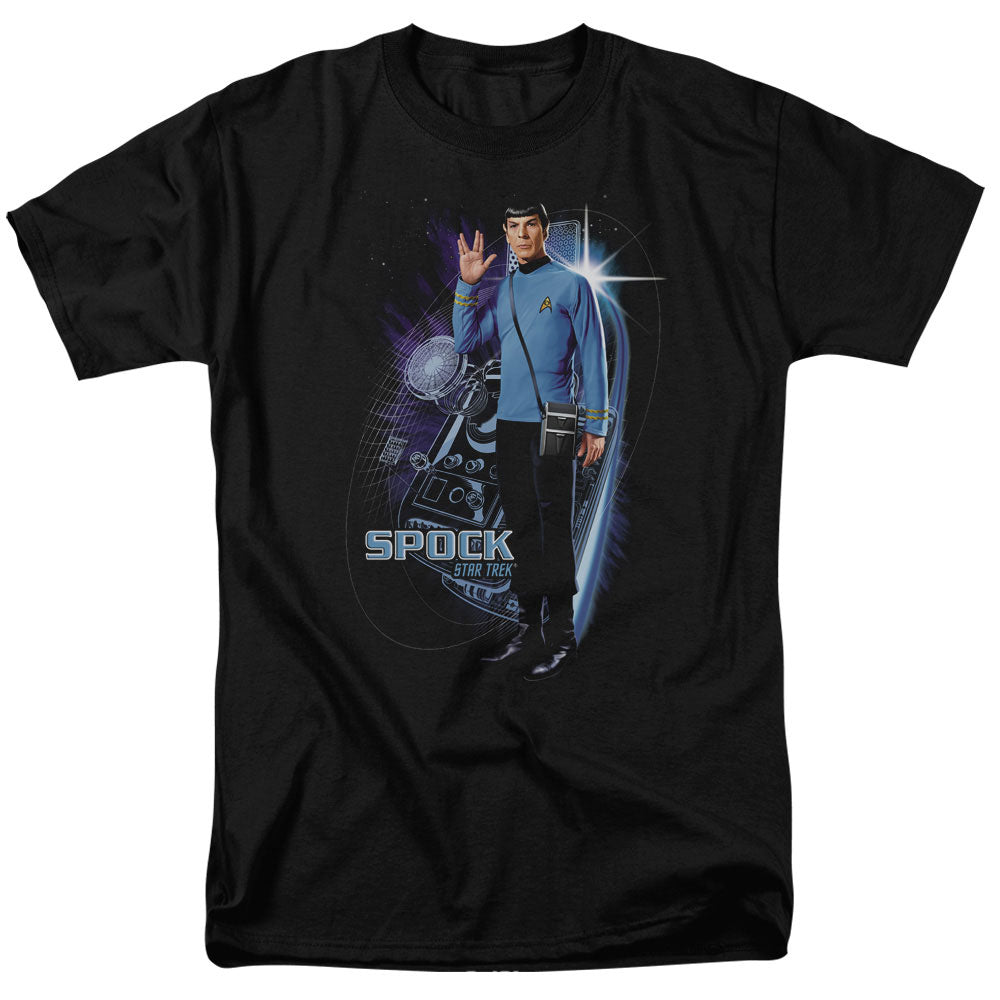 Star Trek Galactic Spock Mens T Shirt Black