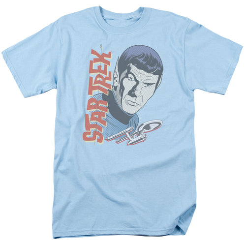 Star Trek Vintage Spock Mens T Shirt Light Blue