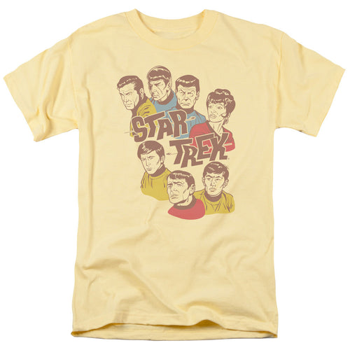 Star Trek Retro Illustrated Crew Mens T Shirt Banana