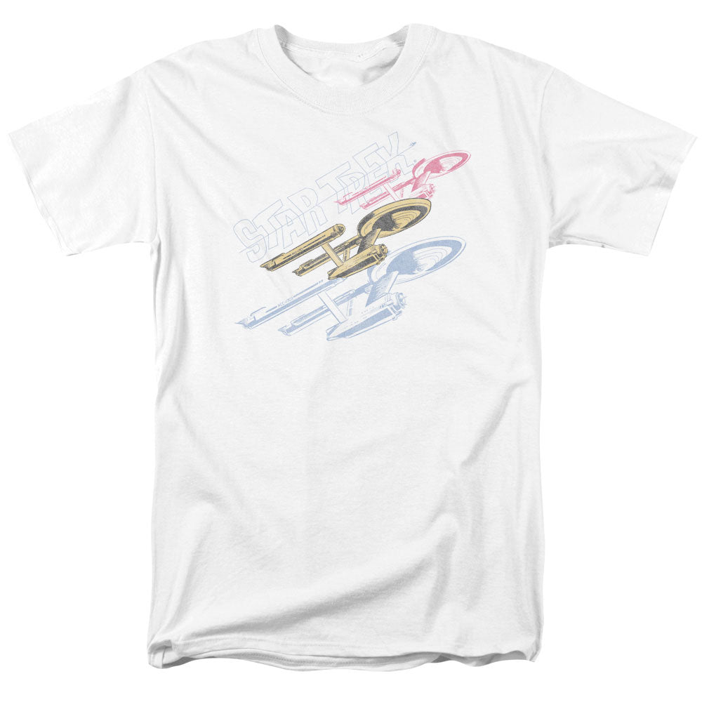 Star Trek Retro Tri Enterprise Mens T Shirt White