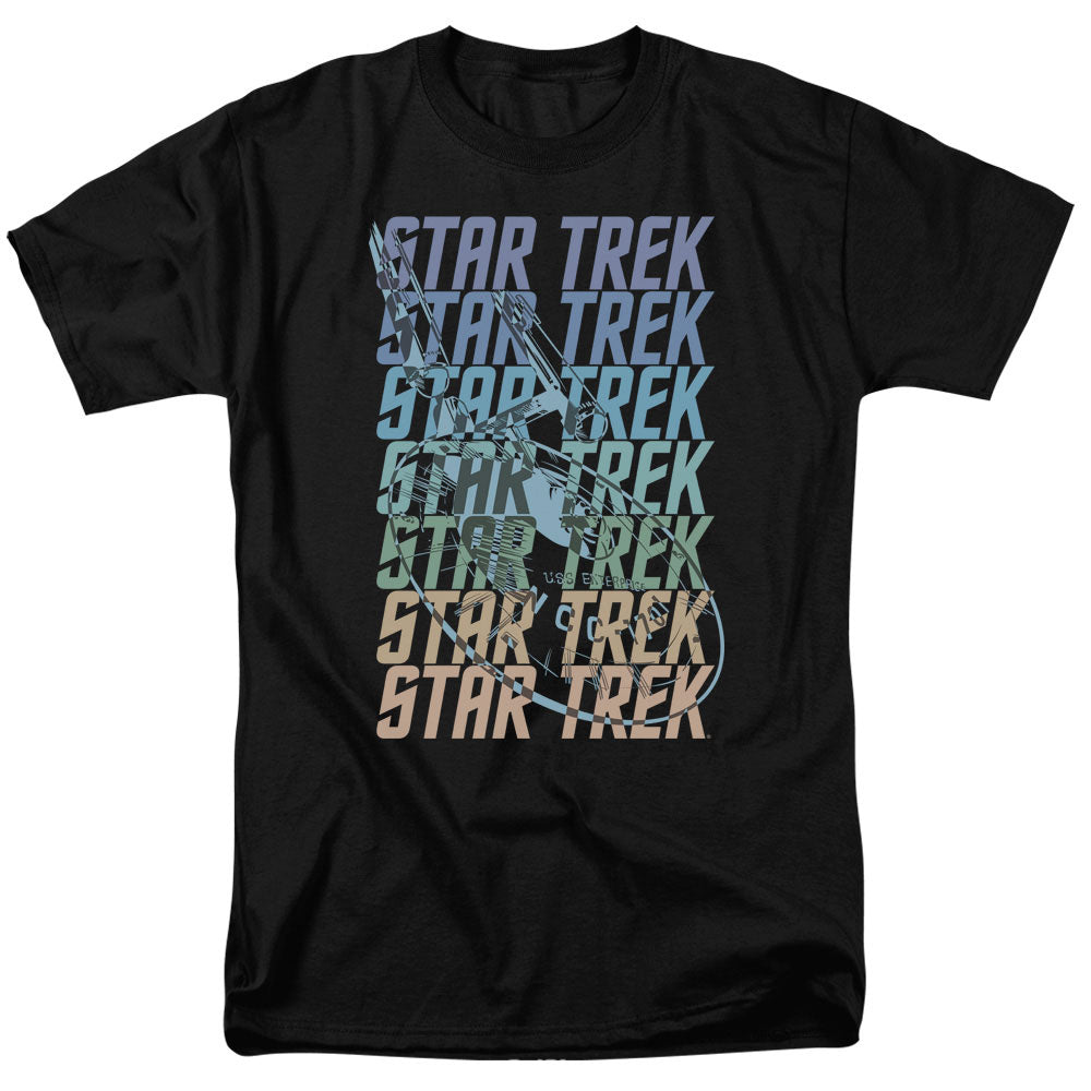 Star Trek Multi Logo Enterprise Mens T Shirt Black