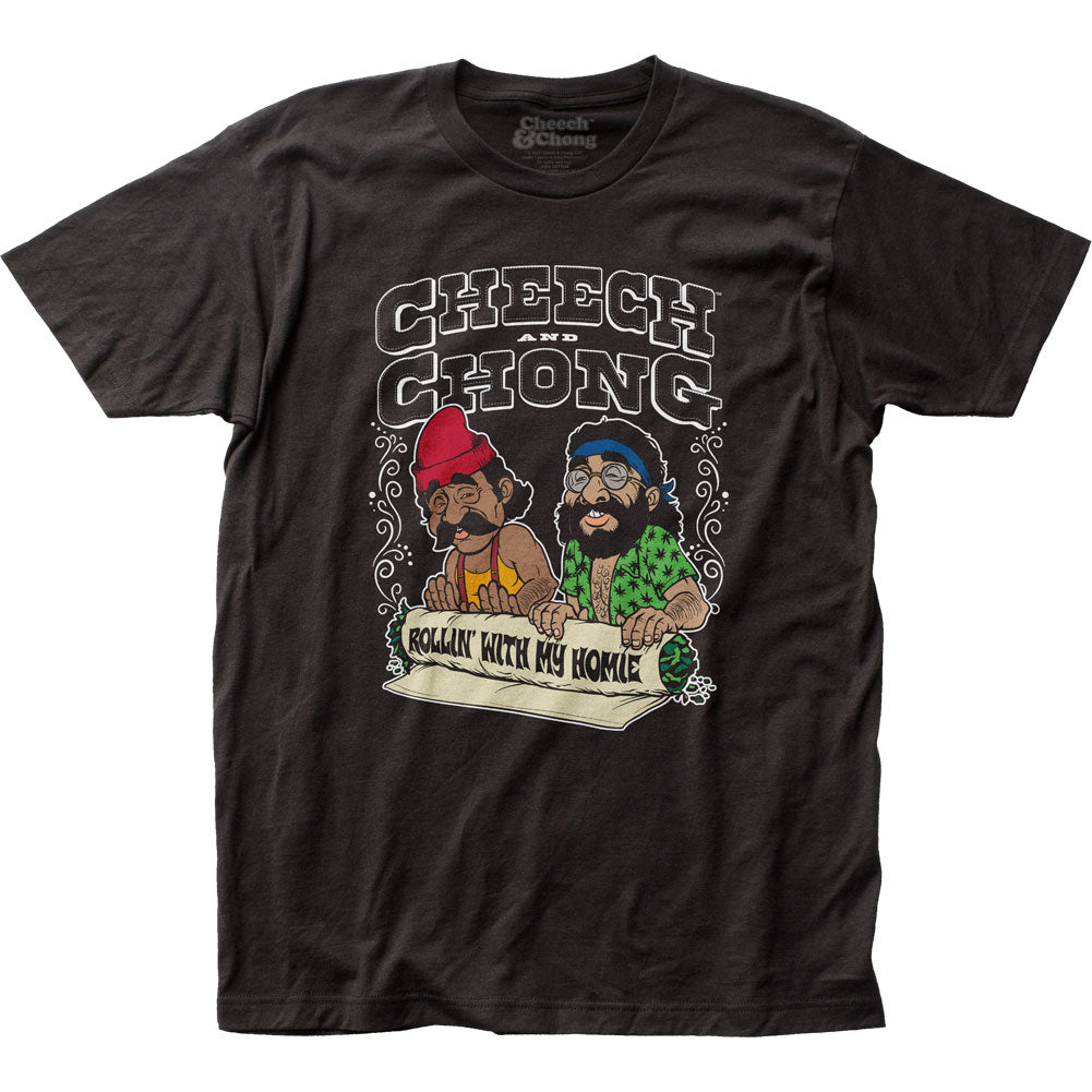 Cheech & Chong Rollin Mens T Shirt Black