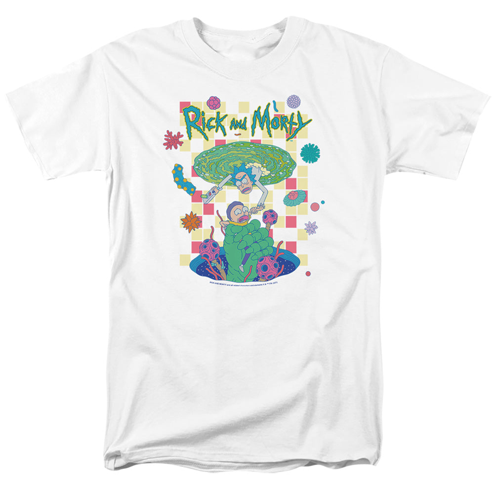 Rick And Morty Falling Portals Mens T Shirt White