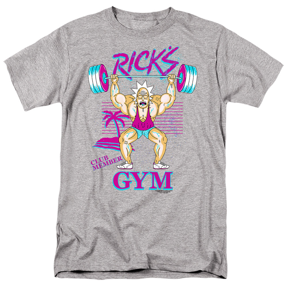 Rick And Morty Ricks Gym Mens T Shirt Athletic Heather