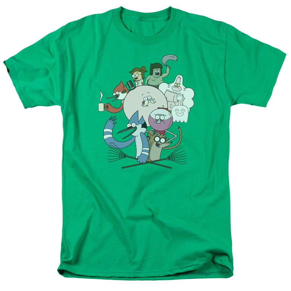 Regular Show Regular Cast Mens T Shirt Kelly Green