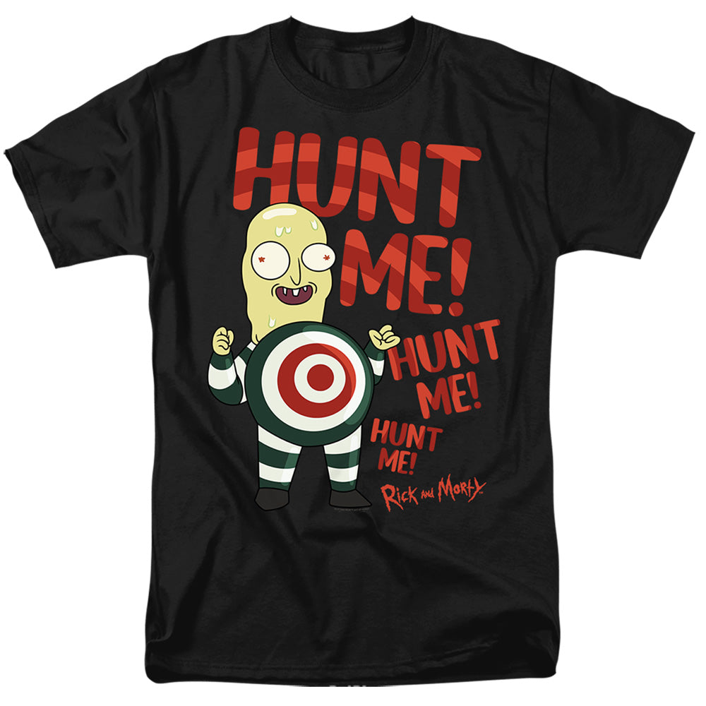 Rick And Morty Hunt Me Mens T Shirt Black