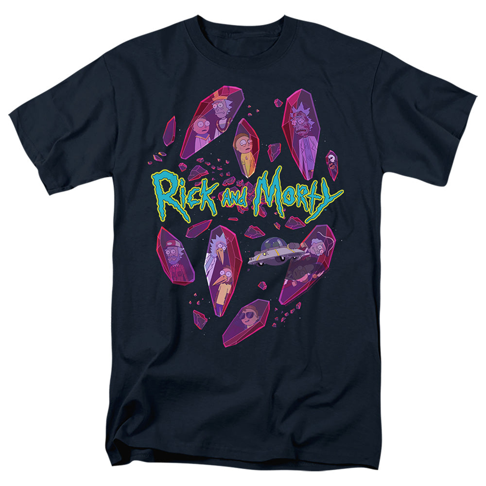 Rick And Morty Death Crystal Futures Mens T Shirt Navy