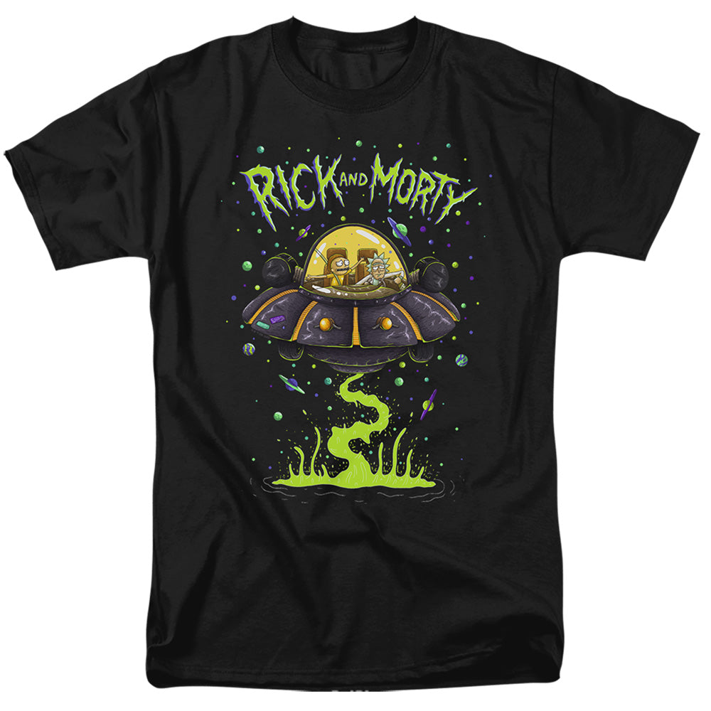 Rick And Morty Ufo Mens T Shirt Black