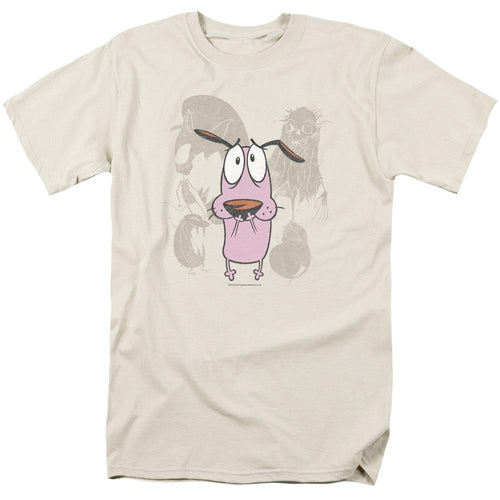 Courage The Cowardly Dog Monsters Mens T Shirt Cream