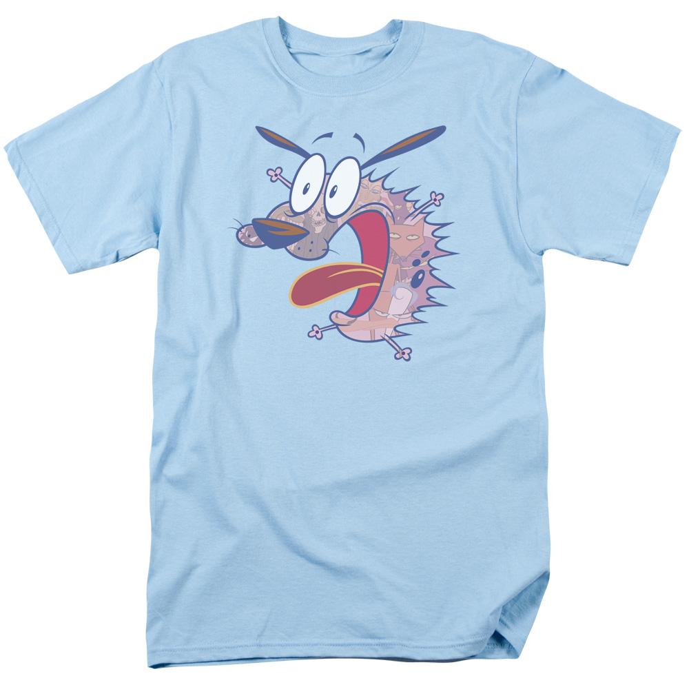 Courage the Cowardly Dog Evil Inside Mens T Shirt Light Blue