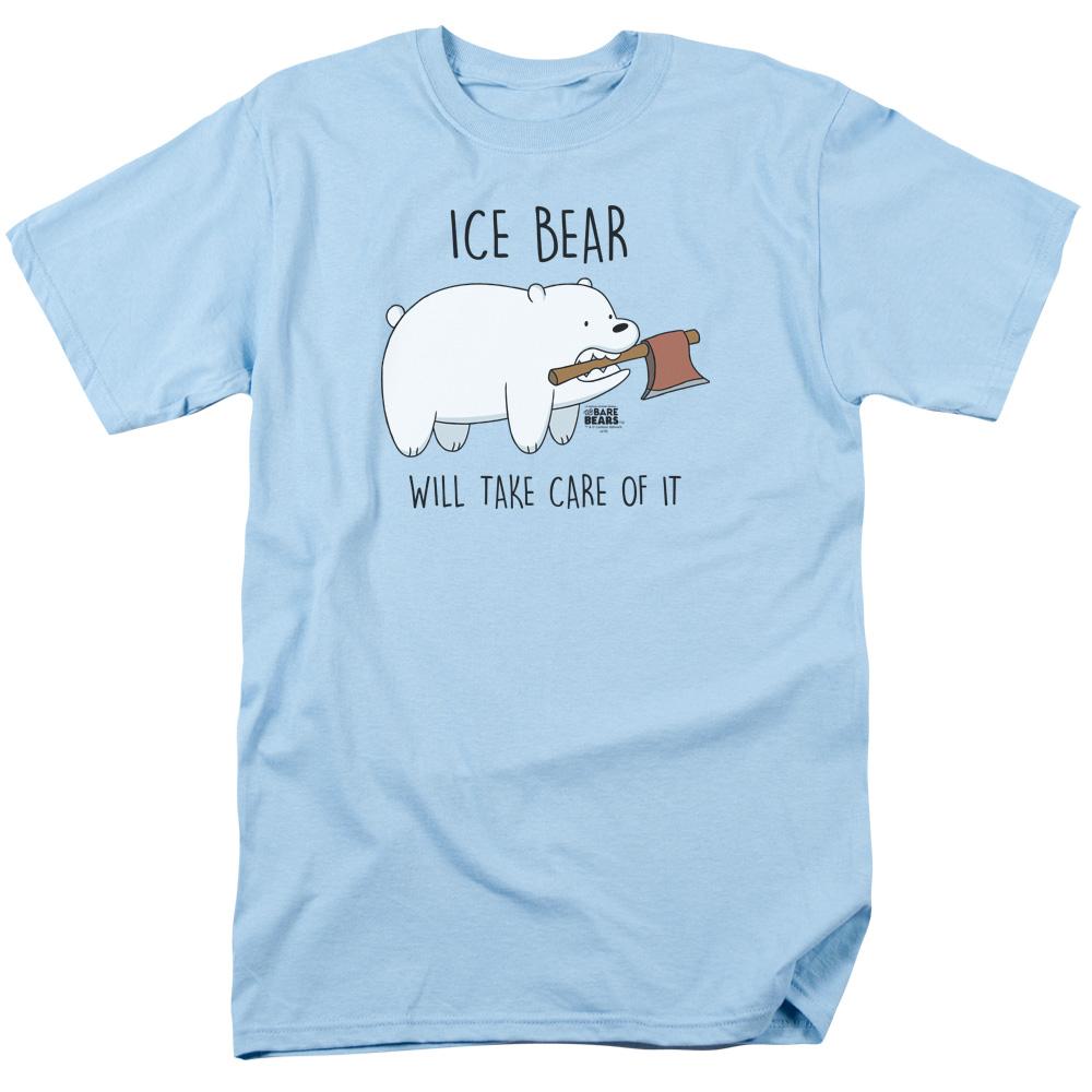 We Bare Bears Take Care of It Mens T Shirt Light Blue