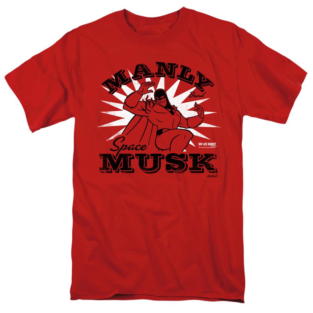 Space Ghost Manly Musk Mens T Shirt Cardinal