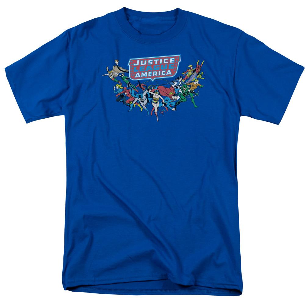 DC Comics Here They Come Mens T Shirt Royal Blue